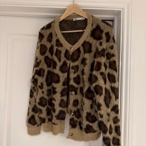 Zara Fuzzy Brown Cardigan